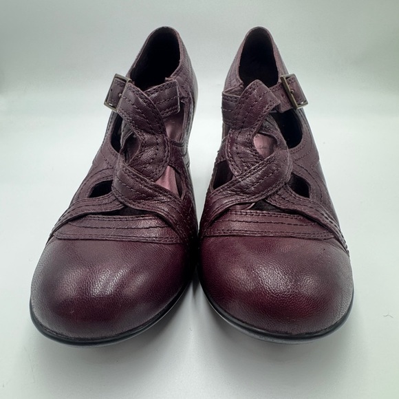 Indigo By Clarks Vintage Retro Leather Y2K Heels Plum Size 9m Rare - Picture 12 of 12